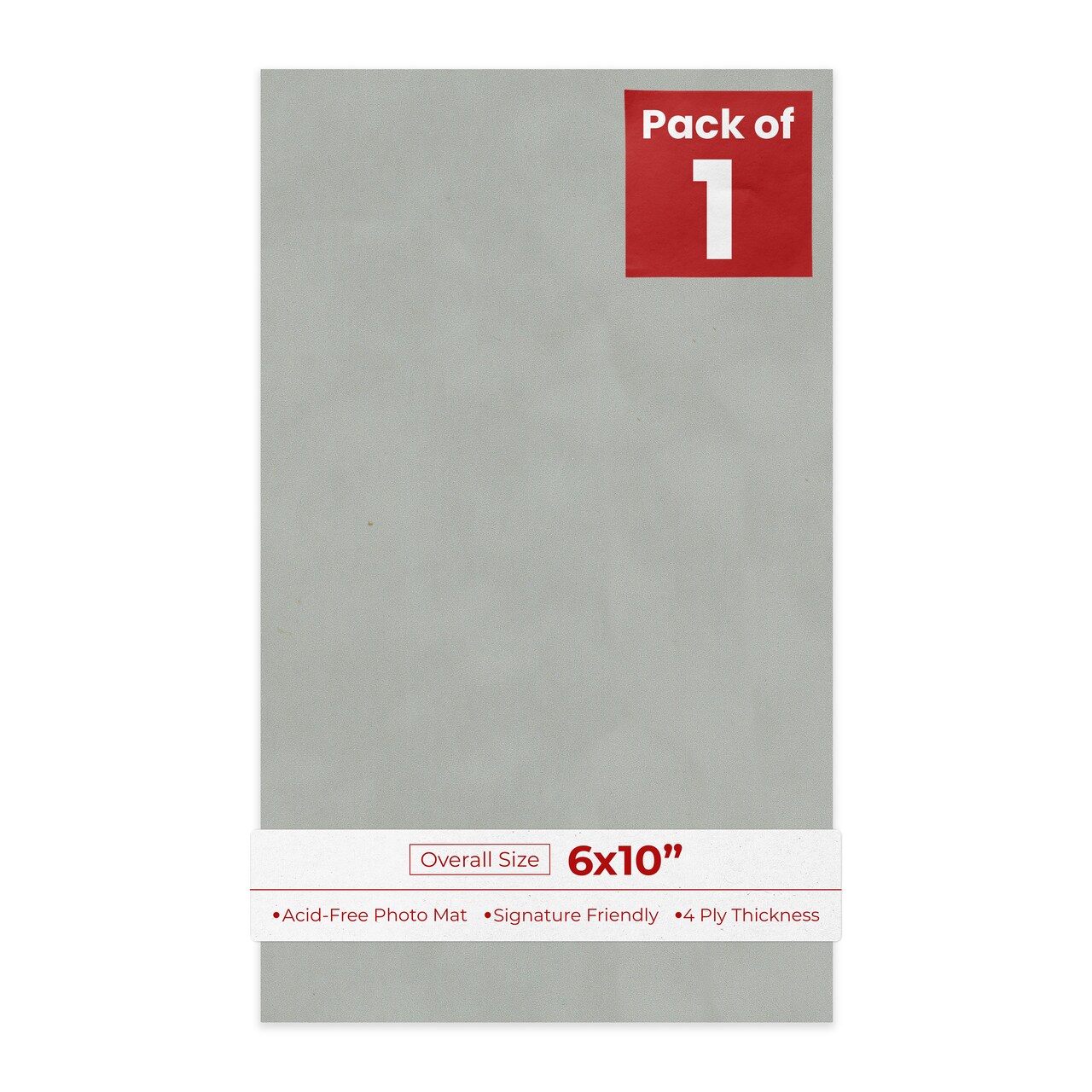 Light Grey Suede 6x10 Uncut Mat Board - Blank Sheets, No Opening